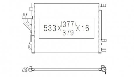 Радиатор кондиционера (с осушителем) HYUNDAI IX35, KIA CARENS IV, SPORTAGE 1.6-2.0D 01.10- KOYORAD CD810557M