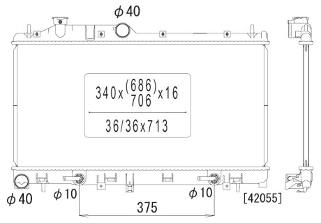 Фото автозапчасти радиатор двигателя (АКПП) SUBARU FORESTER, IMPREZA 1.5/2.0/2.5 01.08- KOYORAD PL091664