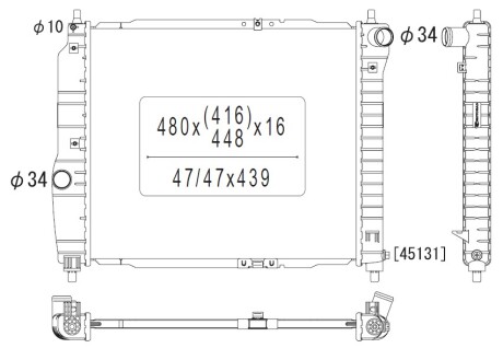 Фото автозапчасти радиатор двигателя CHEVROLET AVEO/KALOS; DAEWOO KALOS 1.2/1.2LPG/1.4 09.02- KOYORAD PL312156R