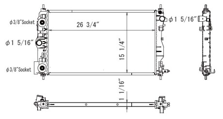 Фото автозапчастини радіатор двигуна (АКПП) CHEVROLET CRUZE, ORLANDO 2.0D 05.09- KOYORAD PL312713