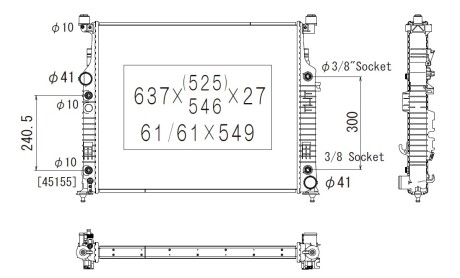 Фото автозапчасти радиатор двигателя (АКПП) MERCEDES GL (X164), M (W164), R (W251, V251) 3.0-6.2 02.05- KOYORAD PL413086