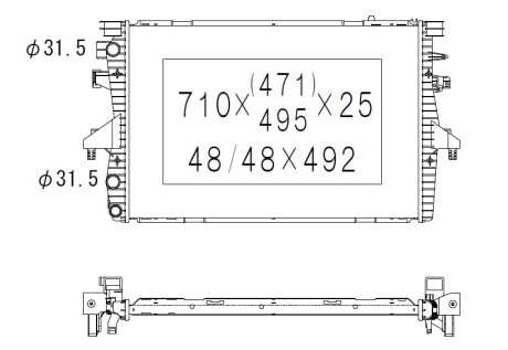 Фото автозапчасти радиатор двигателя Volkswagen MULTIVAN V, TRANSPORTER V 1.9D/2.0/3.2 04.03-08.15 KOYORAD PL452396R