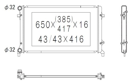 Фото автозапчасти радиатор двигателя (АКПП/МКПП) AUDI A3; SEAT ALTEA, ALTEA XL, LEON, TOLEDO III; SKODA OCTAVIA II, YETI; VW CADDY III, EOS, GOLF PLUS, GOLF V, GOLF VI, JETTA III, PASSAT, TOURAN 1.4-2.5 02.03- KOYORAD PL452658