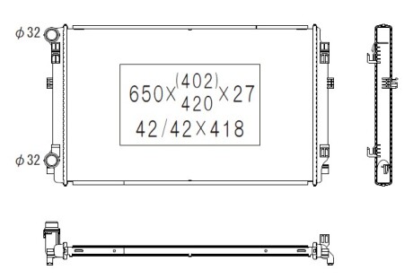 Фото автозапчасти радиатор двигателя AUDI A3, Q2, TT; SEAT ATECA, LEON, LEON SC, LEON ST; SKODA OCTAVIA III, SUPERB III, YETI; Volkswagen GOLF ALLTRACK VII, GOLF SPORTSVAN, GOLF VII, PASSAT, PASSAT ALLTRACK 1.0-2.0D 04.12- KOYORAD PL453116