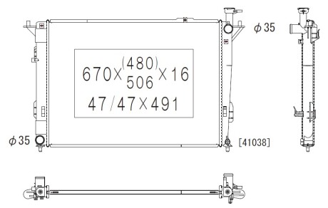 Фото автозапчасти радиатор двигателя (АКПП) HYUNDAI SANTA FE III 2.4/3.3 03.14- KOYORAD PL812831