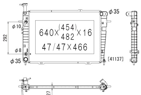 Фото автозапчасти радиатор двигателя (АКПП) HYUNDAI TUCSON, KIA SPORTAGE 2.0/2.7 08.04- KOYORAD PL822458