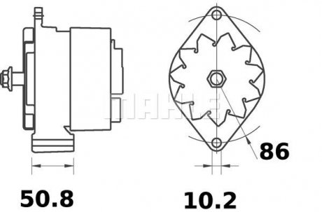 Фото автозапчастини генератор (14В, 95А) CASE IH 5000 MAXXUM 4TA-390/6-590/6T-590 01.90-12.97 LETRIKA MG 233