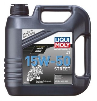 Фото автозапчастини олива для 4-тактних двигунів Street (4L +) SAE 15W50 API SL; JASO MA-2 LIQUI MOLY 1689