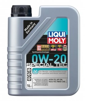 Фото автозапчастини олива двигуна Special TEC V (1L +) SAE 0W20; ACEA C5; VOLVO VCC RBS0-2AE LIQUI MOLY 20631