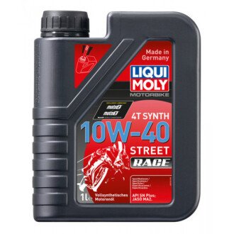 Фото автозапчастини olej silnikowy motocyklowy 4t 10w40 street racer pełny synetyk 1l LIQUI MOLY 20753