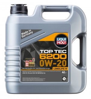 Фото автозапчастини олива двигуна TopTec 6200 (4L +) SAE 0W20; Volkswagen 508.00; Volkswagen 509.00 LIQUI MOLY 20788