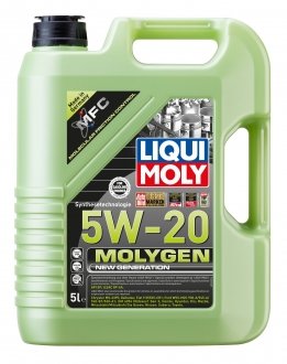 LM 5 л Molygen New Generation 5W-20 синтетическое моторное масло API SN/CF, ILSAC GF-5, Chrysler MS-6395 Ford WSS-M2C-945-A Ford WSS-M2C 930-A LIQUI MOLY 8540