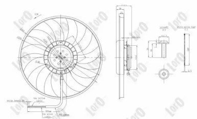 Фото автозапчасти вентилятор радіатора A4/S4/A6/S6 1.6-2.0/1.8T 00- LORO 003-014-0003