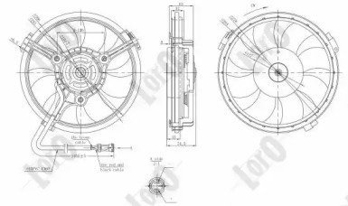 Фото автозапчасти вентилятор радиатора A6 -05/Passat -00 (280mm/300W/+AC) LORO 003-014-0011