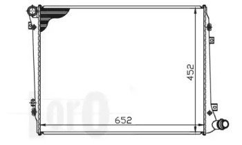 Фото автозапчастини радіатор охолодження двигуна Passat/Caddy 1.9/2.0D 04-10 (+AC) (650x439x32) LORO 003-017-0033