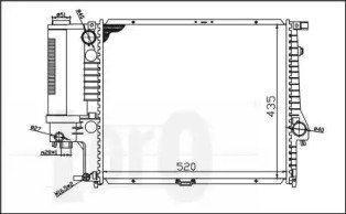 Фото автозапчастини радіатор охолодження двигуна BMW 5 E34 2.0/2.5i MT +AC LORO 004-017-0002 (фото 1)