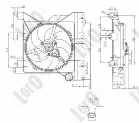 Фото автозапчасти вентилятор радиатора BERLINGO/PARTNER 1.1-2.0 96-15 (335мм) LORO 009-014-0010