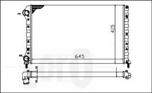 Фото автозапчасти радиатор воды Doblo 1.9D/1.4i/1.6i 01- -AC (700x306x26) LORO 016-017-0019 (фото 1)