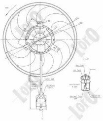 Фото автозапчастини вентилятор радіатора Opel Astra/Zafira 1.3-1.7 CDTi 04- LORO 037-014-0022