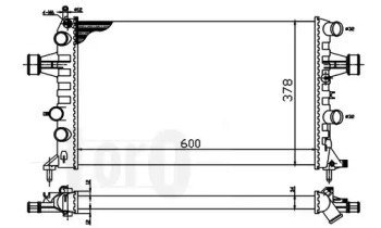 Фото автозапчастини радіатор охолодження двигуна Astra G 2.5-2.6 98>04 (MT/AT +AC) LORO 037-017-0041