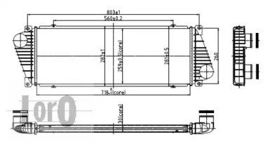 Фото автозапчастини радіатор інтеркулера а Sprinter/LT 95-06 2.5 Tdi LORO 054-018-0001 (фото 1)