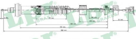 Фото автозапчасти трос сцепления (905мм/715мм) CITROEN XSARA PICASSO 1.6-2.0D 12.99-06.12 LPR C0028C