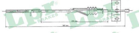 Фото автозапчасти трос ручного гальма LPR C0088B