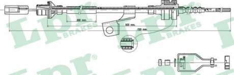 Фото автозапчастини трос зчеплення (720мм/505мм) NISSAN PRIMERA 2.0 09.96-07.02 LPR C0118C