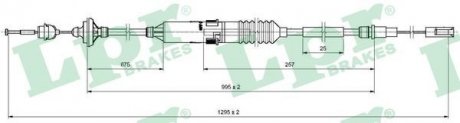 Трос сцепления (1295мм/960мм) Volkswagen PASSAT B3/B4 1.6-2.9 02.88-05.97 LPR C0135C