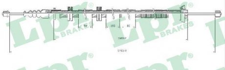 Трос стояночных тормозов задний левый (1785мм/1600мм) FIAT BRAVO II, STILO 1.2-2.4 10.01-12.14 LPR C0205B (фото 1)