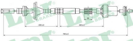Фото автозапчасти трос зчеплення (735мм/480мм) LPR C0213C