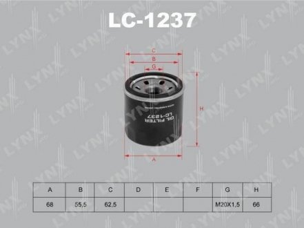 Масляный фильтр LYNXauto LC-1237 (фото 1)