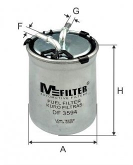 Фільтр паливний Fabia/Roomster/Polo 1.2 TDI 09- MFILTER M-FILTER DF 3594