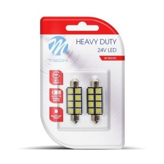 Лампочка Heavy Duty LED C5W (24 В, 1,95 Вт, тип гнізда: SV8,5-8, Білий; для авто із CAN-Bus) M-TECH LB9327W