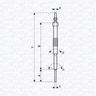 Фото автозапчасти свеча накала SUBARU FORESTER, IMPREZA, LEGACY IV, LEGACY V, OUTBACK 2.0D 02.08- MAGNETI MARELLI 062900129304