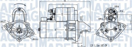 Стартер CHEVROLET AVEO / KALOS, LACETTI, NUBIRA, REZZO; DAEWOO ESPERO, KALOS, LACETTI, LANOS, NEXIA, NUBIRA, TACUMA / REZZO; FIAT STILO; OPEL AGILA, ASCONA C, ASTRA F 1.0-2.0 09.82- MAGNETI MARELLI 063720519010