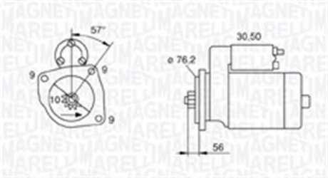 Фото автозапчасти стартер (12В, 1,8кВт) SEAT IBIZA II; Volkswagen TRANSPORTER IV 1.9D-2.8 07.90-06.03 MAGNETI MARELLI 063720801010