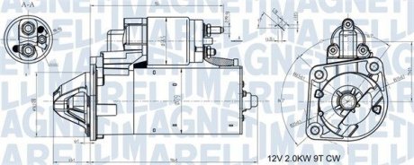 Фото автозапчастини стартер FORD GALAXY II, MONDEO IV, S-MAX 1.8D 05.06-06.15 MAGNETI MARELLI 063721408010 (фото 1)