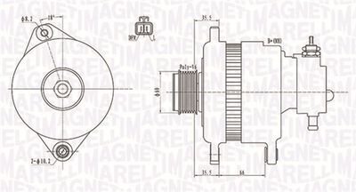 Фото автозапчасти alternator OPEL ASTRA H 1.7CDTI 100A z vacum MAGNETI MARELLI 063731899010