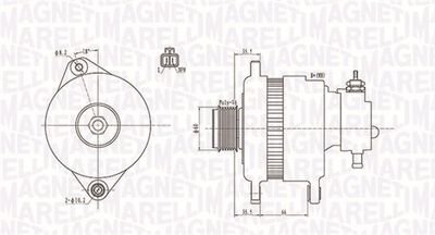 Alternator OPEL ASTRA H/CORSA 1.7CDTI 110A z vacum MAGNETI MARELLI 063731900010