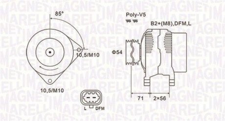 Фото автозапчастини alternator 12v opel astra h/corsa d/meriva/zafira 1.6 turbo 2007 -> szt MAGNETI MARELLI 063731973010