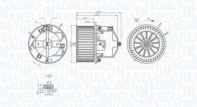 Фото автозапчастини моторчик пічки Land Rover Freelander 06-14/Range Rover Evoque 11-19 MAGNETI MARELLI 069412371010