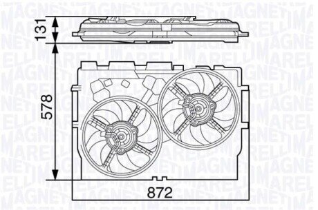 Фото автозапчасти вентилятор, охлаждение двигателя MAGNETI MARELLI 069422583010