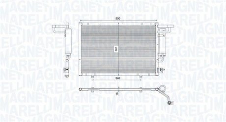 Радиатор кондиционера (с осушителем) FORD B-MAX, FIESTA VI 1.0-1.6 06.08- MAGNETI MARELLI 350203754000 (фото 1)