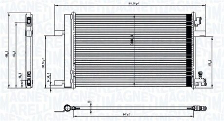 Фото автозапчастини радіатор кондиціонера CHEVROLET CRUZE, ORLANDO; OPEL ASTRA J, ASTRA J GTC, CASCADA, INSIGNIA A, INSIGNIA A COUNTRY, ZAFIRA C 1.4-2.8 07.08- MAGNETI MARELLI 350203760000