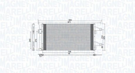 Радиатор кондиционера (с осушителем) CITROEN JUMPER; FIAT DUCATO; PEUGEOT BOXER 2.0D-3.0D 04.06- MAGNETI MARELLI 350203761000