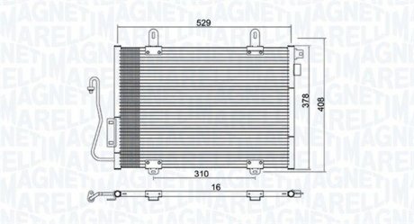 Фото автозапчастини радіатор кондиціонера RENAULT CLIO II, THALIA I 1.2-3.0 02.98- MAGNETI MARELLI 350203775000