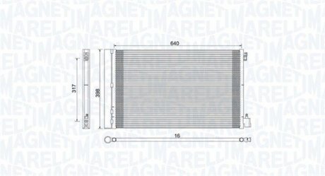 Фото автозапчасти радиатор кондиционера (с осушителем) CHEVROLET MALIBU; OPEL INSIGNIA A, INSIGNIA A COUNTRY 1.4-2.8 07.08- MAGNETI MARELLI 350203779000