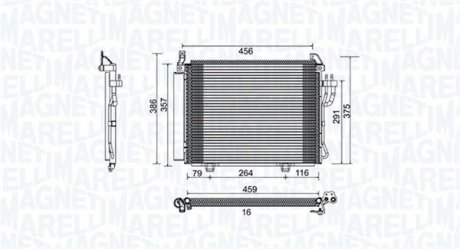 Радиатор кондиционера (с осушителем) HYUNDAI I10 I 1.0/1.1/1.2 01.08-12.17 MAGNETI MARELLI 350203790000