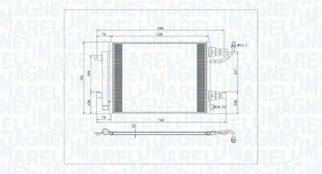 Фото автозапчасти кондиционер радиатор MITSUBISHI COLT CZC VI, COLT VI; SMART FORFOUR 1.1-1.5D 01.04-06.12 MAGNETI MARELLI 350203792000